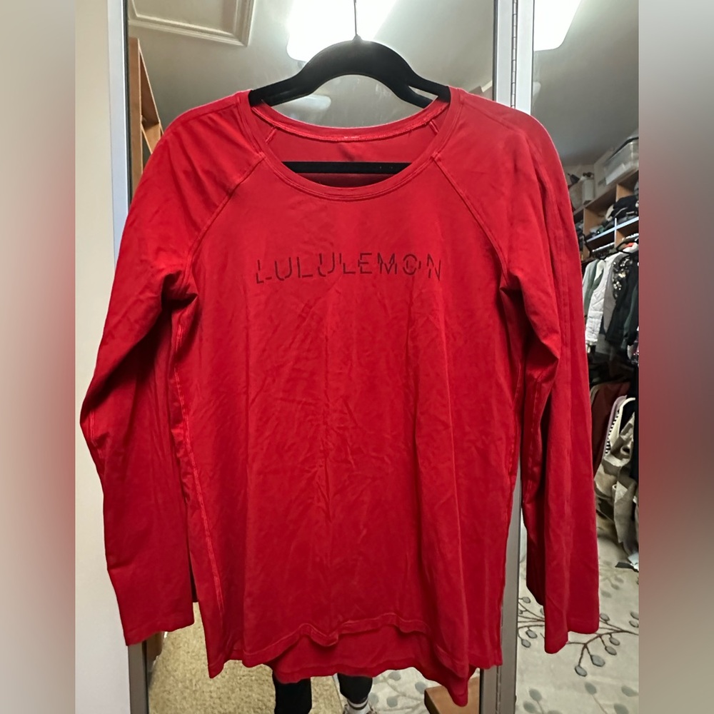 Lululemon Lunar New Year Red Long Sleeve Top